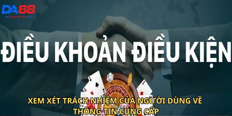 Xem xét trách nhiệm của người dùng về thông tin cung cấp